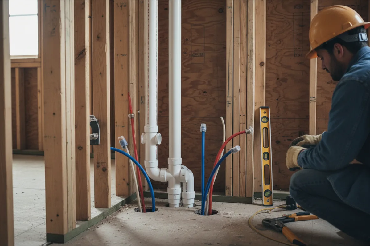 Drain and supply rough-in during Drain Cleaning in Bahama